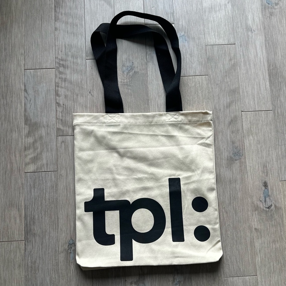 tpl: Cream Canvas Tote Bag